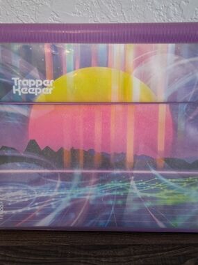 Mead Trapper Keeper 1 Inch Binder Sunset Retro 80s Grid Synthwave 2 Reissue